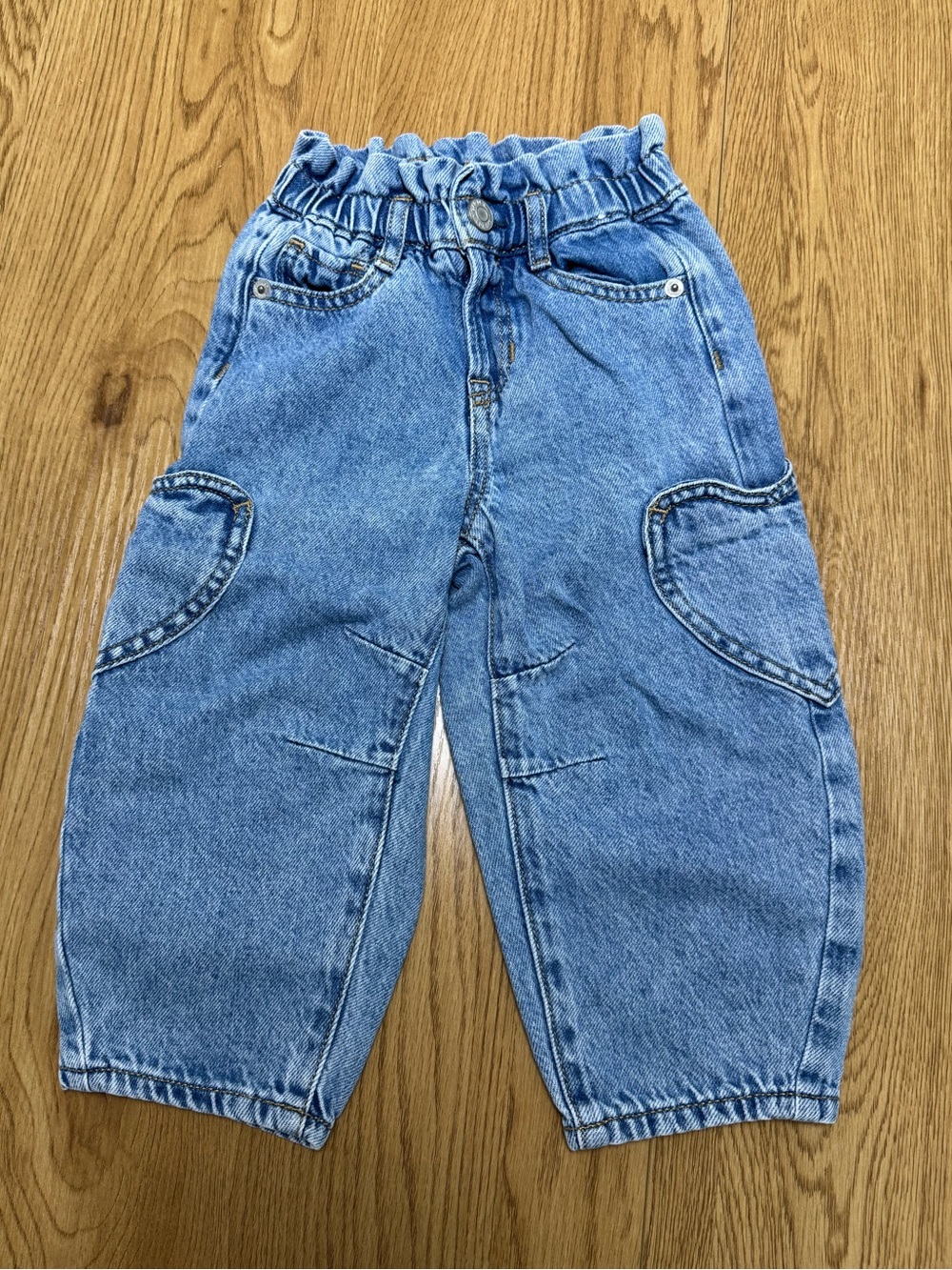 GAP Light Blue Elastic Waist Kids Heart Horseshoe Denim Pants